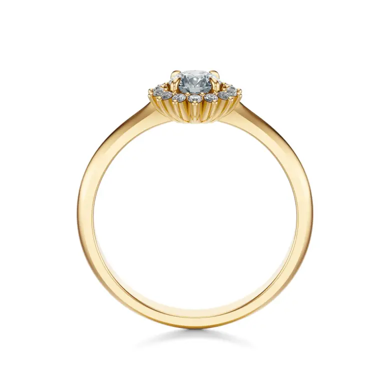 Pierścionek zaręczynowy złoty z diamentami